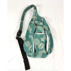 KAVU Pineapple Rope Sling Crossbody Adj Shoulder Strap Durable Hiking Bag Teal